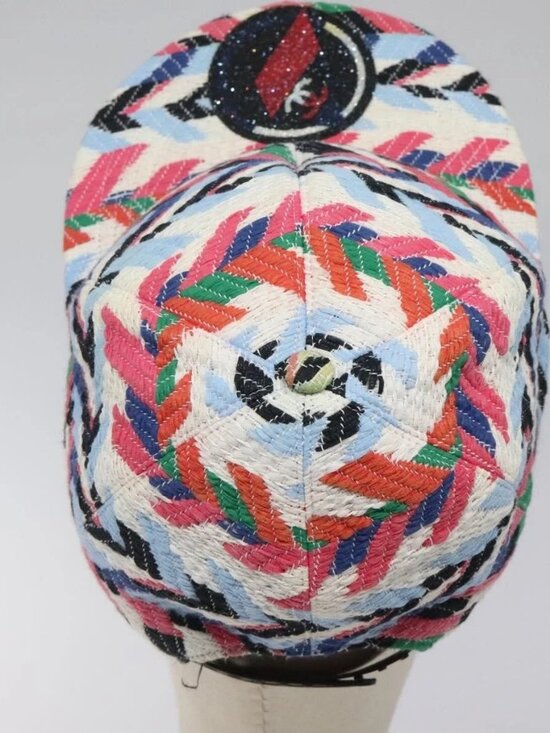 CHANEL Airline Cap Cotton Multicolor CC Auth BA2344 main image 9